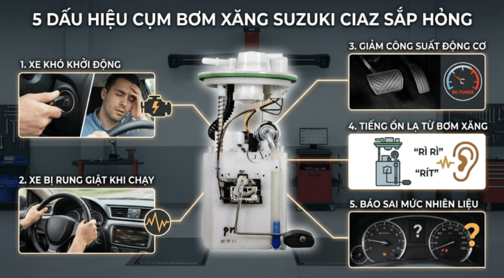 5 dấu hiệu cho biết cụm bơm xăng Suzuki Ciaz của bạn sắp hỏng